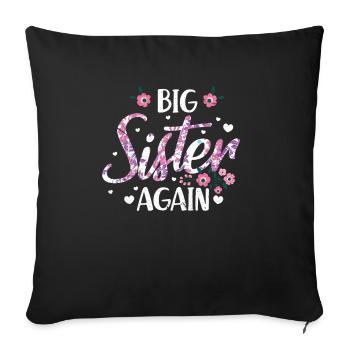 Grande soeur - Housse de coussin décorative 45 x 45 cm - noir - Devant