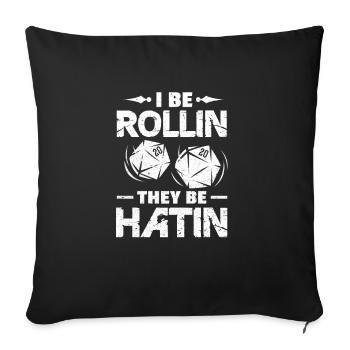 D20 - Housse de coussin décorative 45 x 45 cm - noir - Devant