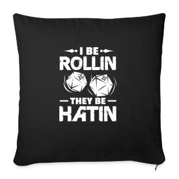 D20 Dice Fantasy Jeu de rôle Cadeau de jeu de rôle - Housse de coussin décorative 45 x 45 cm - noir - Devant