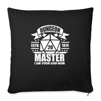 D20 Dungeon Fantasy Rollenspiel Gaming Geschenk - Sofakissenbezug 45 x 45 cm - Schwarz - Vorne
