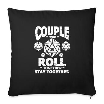 D20 Dice Fantasy Jeu de rôle Cadeau de jeu de rôle - Housse de coussin décorative 45 x 45 cm - noir - Devant