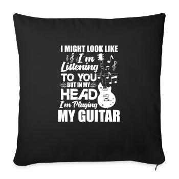 guitarist - Sofa pillowcase 17,3'' x 17,3'' (45 x 45 cm) - black - Front