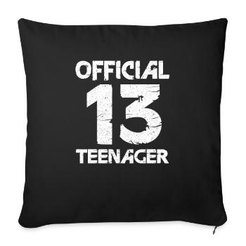 Teenage 13th birthday 13 years Bday gift - Sofa pillowcase 17,3'' x 17,3'' (45 x 45 cm) - black - Front