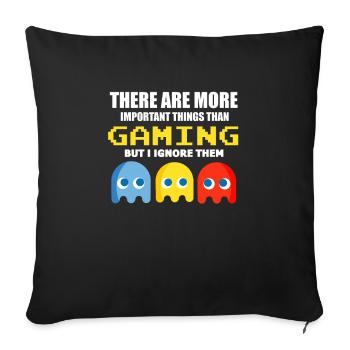 Jeux - Housse de coussin décorative 45 x 45 cm - noir - Devant