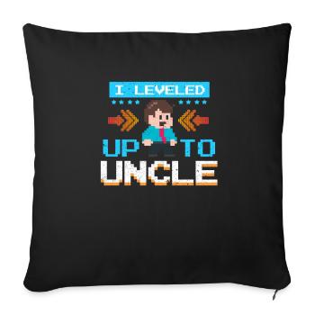 Onkel Gamer Nichte Neffe Zocken Familie Geschenk - Sofakissenbezug 45 x 45 cm - Schwarz - Vorne