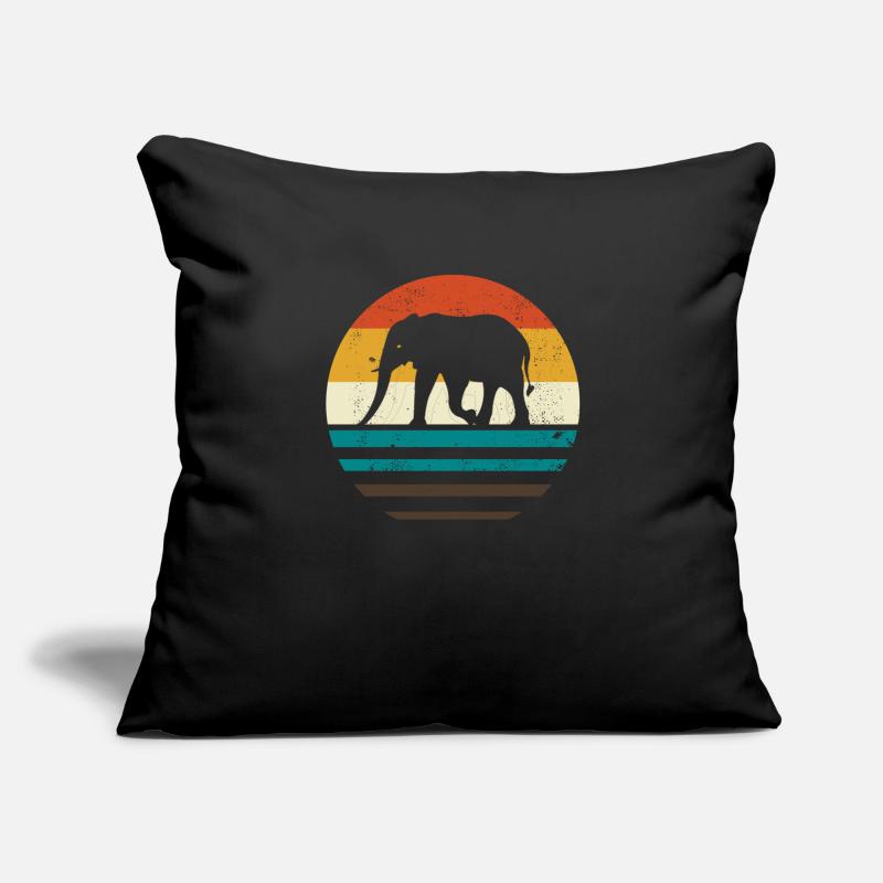 Éléphant rétro Housse de coussin décorative 45 x 45 cm