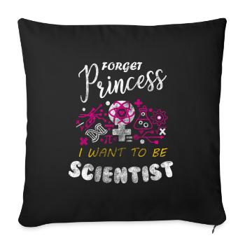 scientist - Sofa pillowcase 17,3'' x 17,3'' (45 x 45 cm) - black - Front