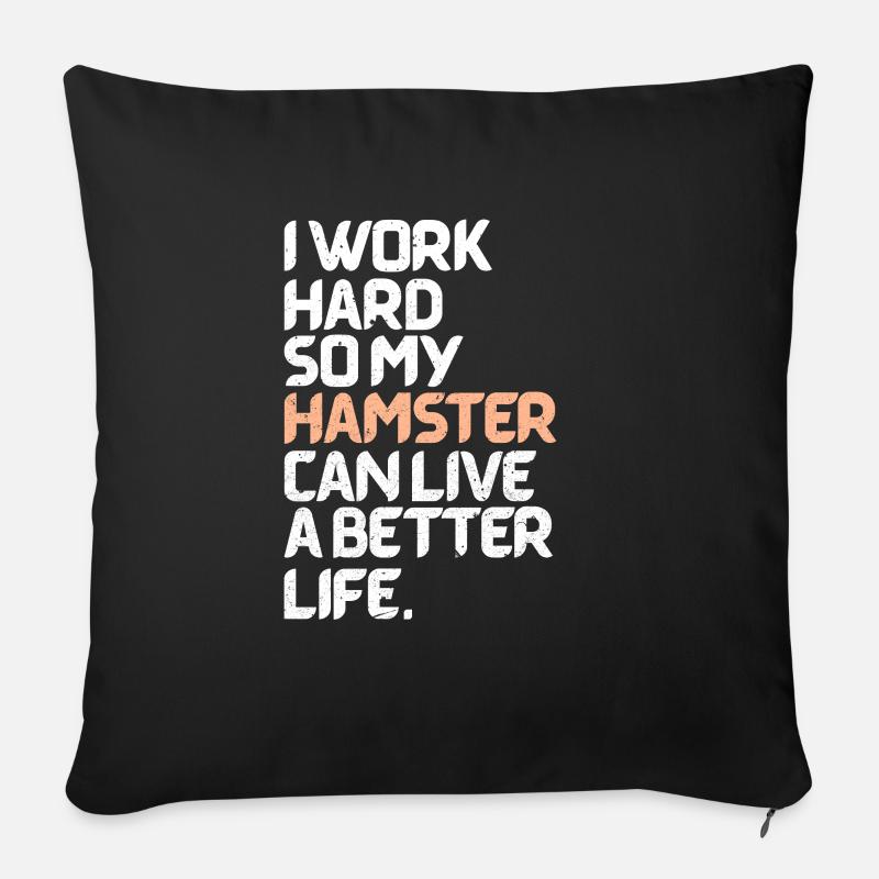 hamster - Housse de coussin décorative 45 x 45 cm - noir