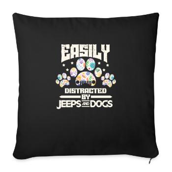 Jeep Hunde Hund Haustier Pfote Frauchen Geschenk - Sofakissenbezug 45 x 45 cm - Schwarz - Vorne