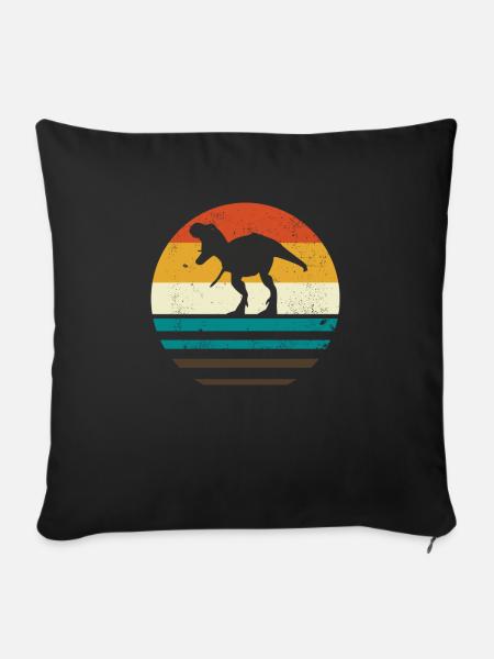 Dinosaurier - Sofakissenbezug 45 x 45 cm - Schwarz