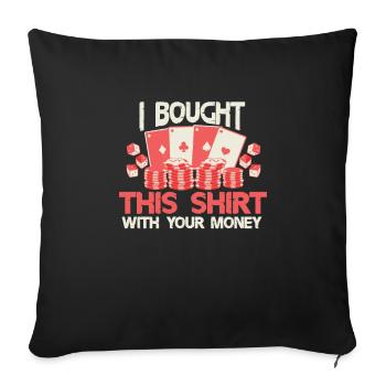 Poker Poker Pokerface cadeau - Housse de coussin décorative 45 x 45 cm - noir - Devant