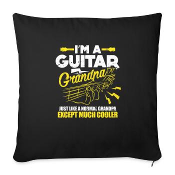 Guitarist Grandpa Grandpa Guitar Bassist Gift - Housse de coussin décorative 45 x 45 cm - noir - Devant