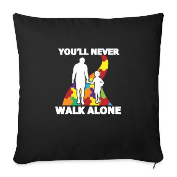 autism - Sofa pillowcase 17,3'' x 17,3'' (45 x 45 cm) - black - Front