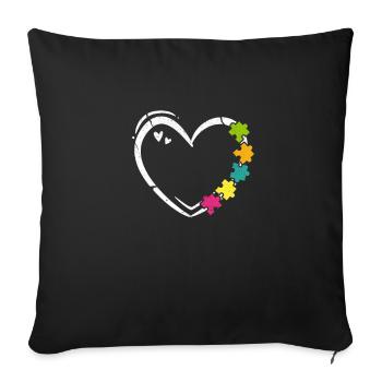 autism - Sofa pillowcase 17,3'' x 17,3'' (45 x 45 cm) - black - Front