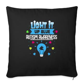autism - Sofa pillowcase 17,3'' x 17,3'' (45 x 45 cm) - black - Front