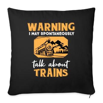 Lustiges Zuggeschenk Dampflok Lokomotive Eisenbahn - Sofakissenbezug 45 x 45 cm - Schwarz - Vorne