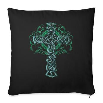 Celtic Cross Artistic Pagan Ornate Art Gift - Sofa pillowcase 17,3'' x 17,3'' (45 x 45 cm) - black - Front