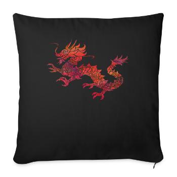 Red Tribal Dragon Artistic Chinese Dragon Gift - Sofa pillowcase 17,3'' x 17,3'' (45 x 45 cm) - black - Front