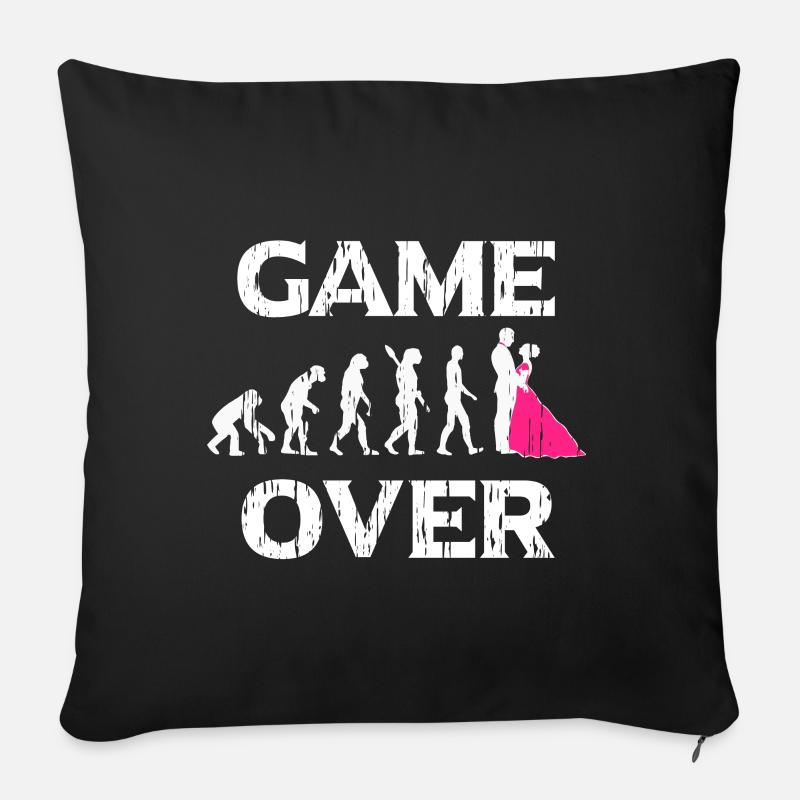 célibataire - Housse de coussin décorative 45 x 45 cm - noir