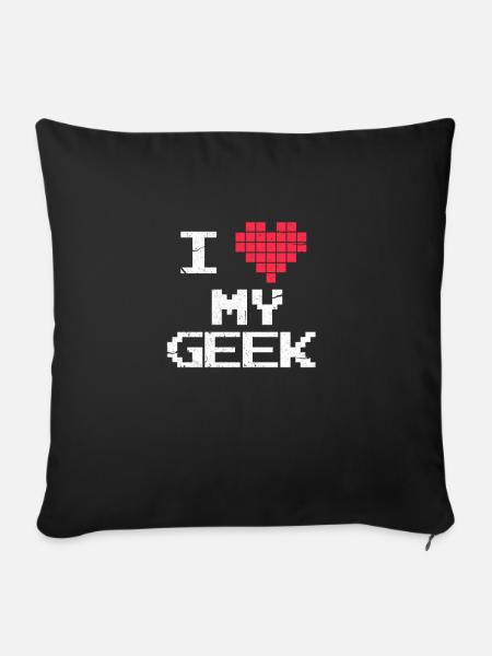Geek Liebe - Sofakissenbezug 45 x 45 cm - Schwarz