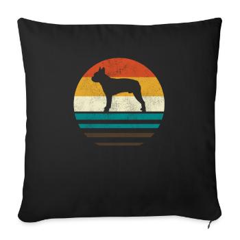 Boston Terrier - Sofa pillowcase 17,3'' x 17,3'' (45 x 45 cm) - black - Front