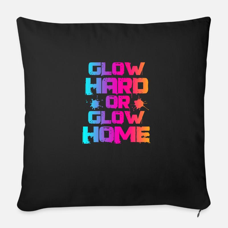 néon - Housse de coussin décorative 45 x 45 cm - noir