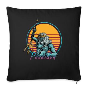 Poseidon God Of The Sea Greek Mythology 80s - Sofa pillowcase 17,3'' x 17,3'' (45 x 45 cm) - black - Front