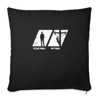 électriciens de réseau - Housse de coussin décorative 45 x 45 cm - noir - Devant