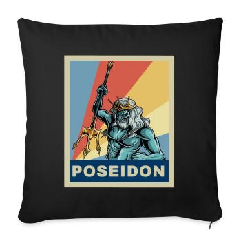 Vintage Retro Poseidon Greek Mythology Gift - Sofa pillowcase 17,3'' x 17,3'' (45 x 45 cm) - black - Front