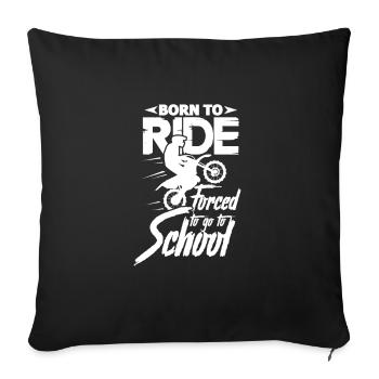 School Motocross - Sofa pillowcase 17,3'' x 17,3'' (45 x 45 cm) - black - Front