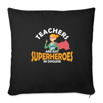 professeur - Housse de coussin décorative 45 x 45 cm - noir - Devant