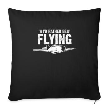 Pilot Flight Flying Aviation Aircraft GEschenk - Sofa pillowcase 17,3'' x 17,3'' (45 x 45 cm) - black - Front