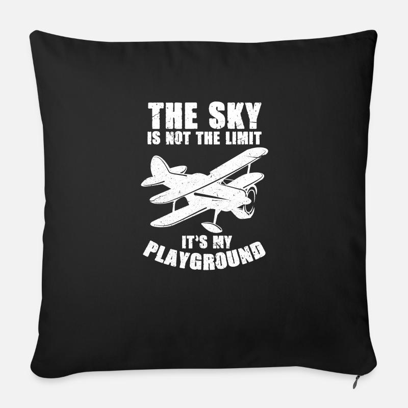 Pilot Flugzeug Flugzeuge Fliegen Flug Geschenk - Sofakissenbezug 45 x 45 cm - Schwarz