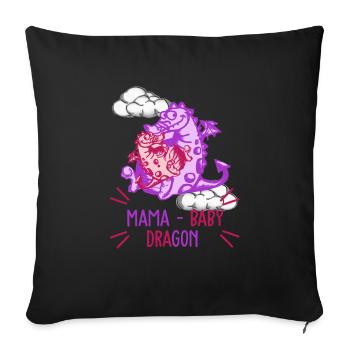 Mom dragon u dragon baby fantasy dragon graphic - Sofa pillowcase 17,3'' x 17,3'' (45 x 45 cm) - black - Front
