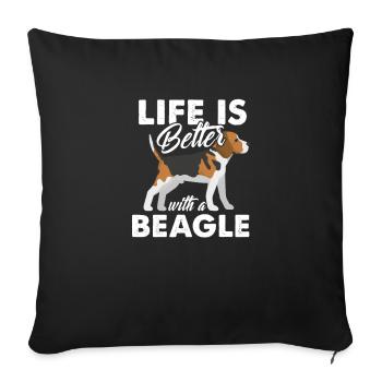Chien Beagle Chien Chien Cadeau Beagles - Housse de coussin décorative 45 x 45 cm - noir - Devant
