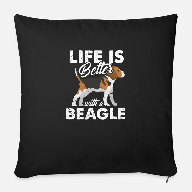 Beagle - Sofakissenbezug 45 x 45 cm - Schwarz