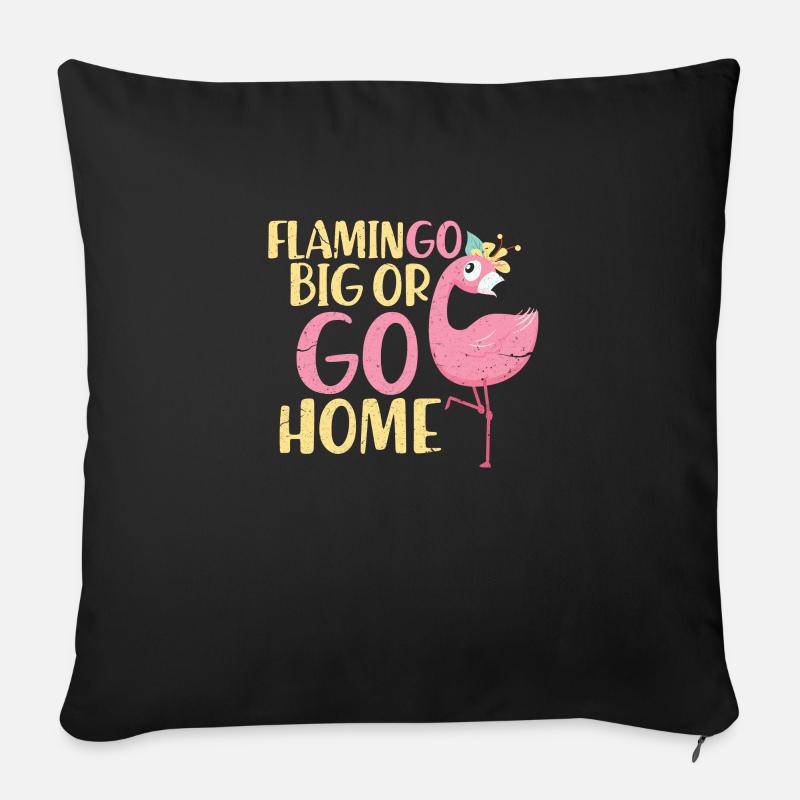 Flamingo - Sofakissenbezug 45 x 45 cm - Schwarz