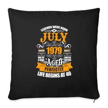 Juillet 1979 - Housse de coussin décorative 45 x 45 cm - noir - Devant