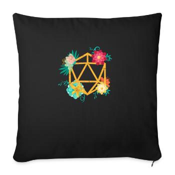 D20 Würfel Fantasy Gaming Gamer Dungeon Geschenk - Sofakissenbezug 45 x 45 cm - Schwarz - Vorne