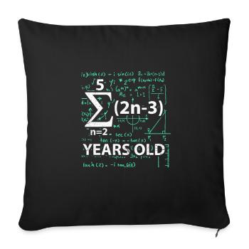 16th birthday math - Sofa pillowcase 17,3'' x 17,3'' (45 x 45 cm) - black - Front