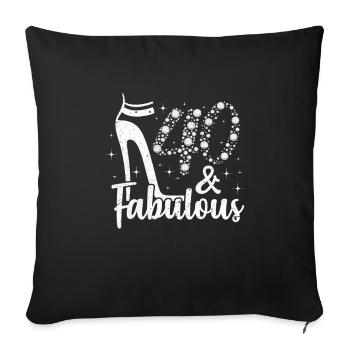 40ème anniversaire - Housse de coussin décorative 45 x 45 cm - noir - Devant