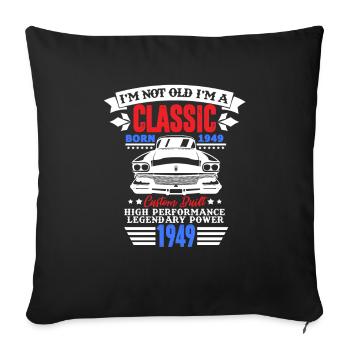 1949 - Sofa pillowcase 17,3'' x 17,3'' (45 x 45 cm) - black - Front