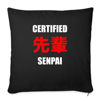 Senpai - Housse de coussin décorative 45 x 45 cm - noir - Devant