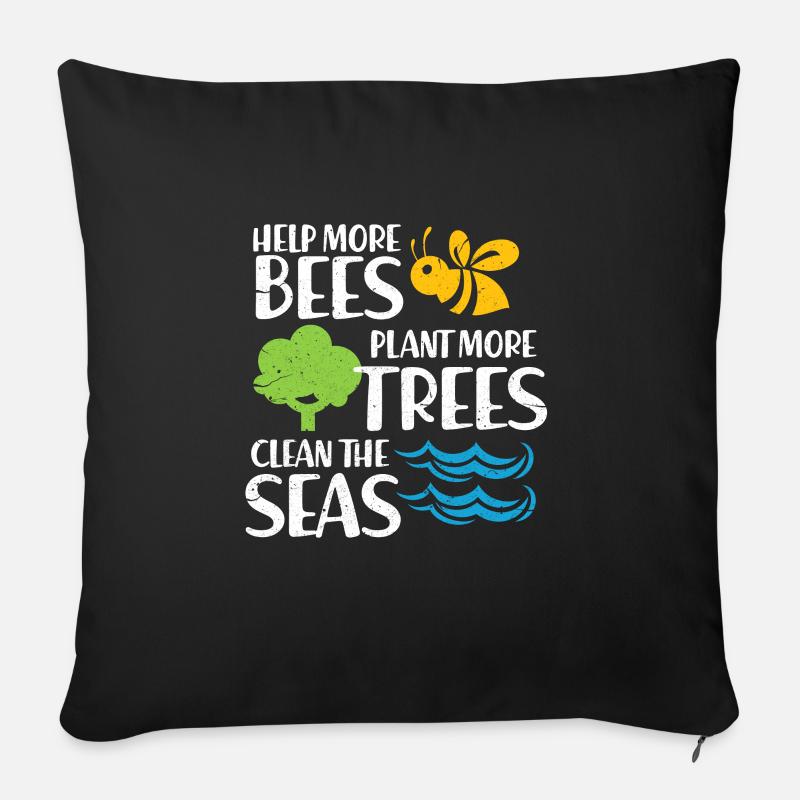 Naturschutz Umweltschutz Natur Bienen Geschenk - Sofakissenbezug 45 x 45 cm - Schwarz