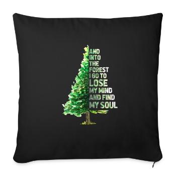 Forest Camping Tree Fir Nature Gift - Sofa pillowcase 17,3'' x 17,3'' (45 x 45 cm) - black - Front