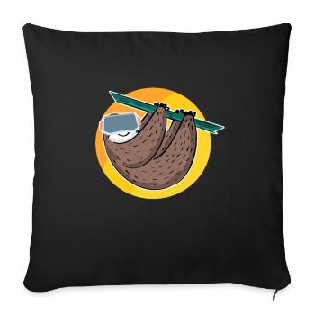Virtual reality VR glasses gamer sloth gift - Sofa pillowcase 17,3'' x 17,3'' (45 x 45 cm) - black - Front