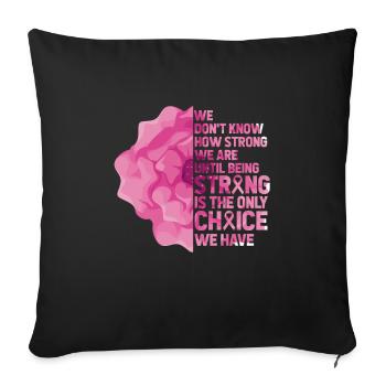 cancer du sein - Housse de coussin décorative 45 x 45 cm - noir - Devant