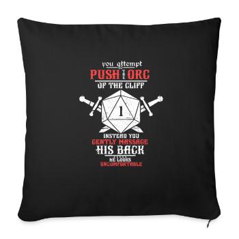 D20 Dice Fantasy Jeu de rôle Cadeau de jeu de rôle - Housse de coussin décorative 45 x 45 cm - noir - Devant
