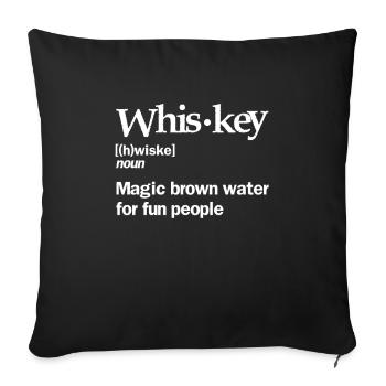 Whiskey Alcohol Single Malt Party Gift - Sofa pillowcase 17,3'' x 17,3'' (45 x 45 cm) - black - Front