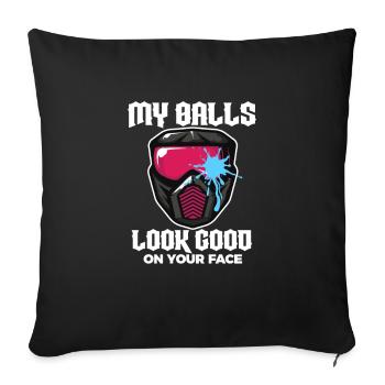 Paintball Airsoft Farbkugeln Markieren Geschenk - Sofakissenbezug 45 x 45 cm - Schwarz - Vorne